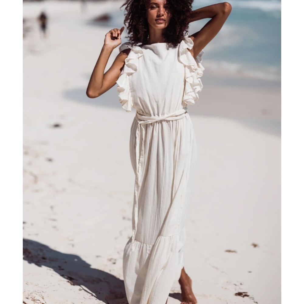 Wanderlust Black Ruffle Maxi Dress - Picture 10 of 12